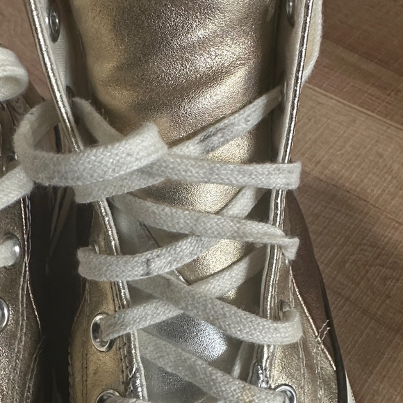 Converse High Top Sneakers in Metallic Gold and Copper-Tone - Picture 10 of 16